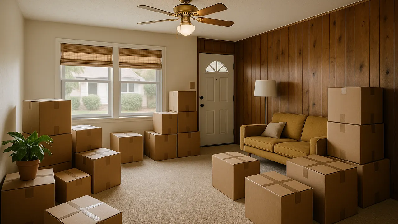 Packed moving boxes in a Reno home ready for a quick sale