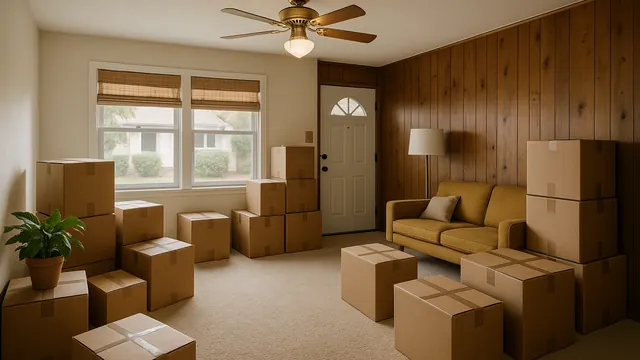 Packed moving boxes in a Reno home ready for a quick sale